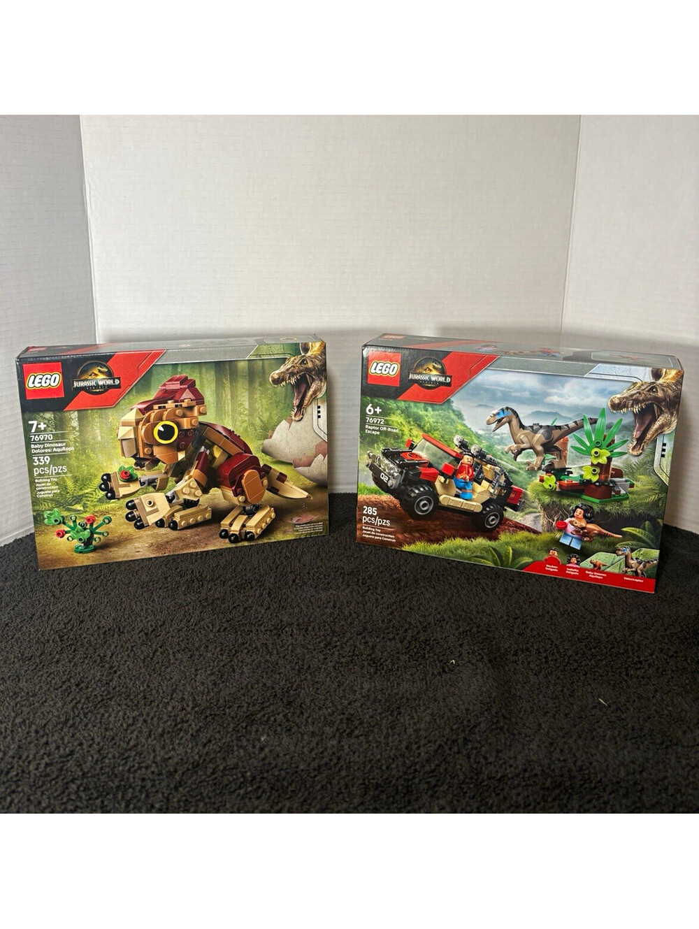 LEGO Jurassic World 76970 Dolores Aquilops + 76972 Raptor Escape 624pc 6+